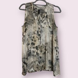 Bellatrix Sheer White and Black Rose Blouse Medium